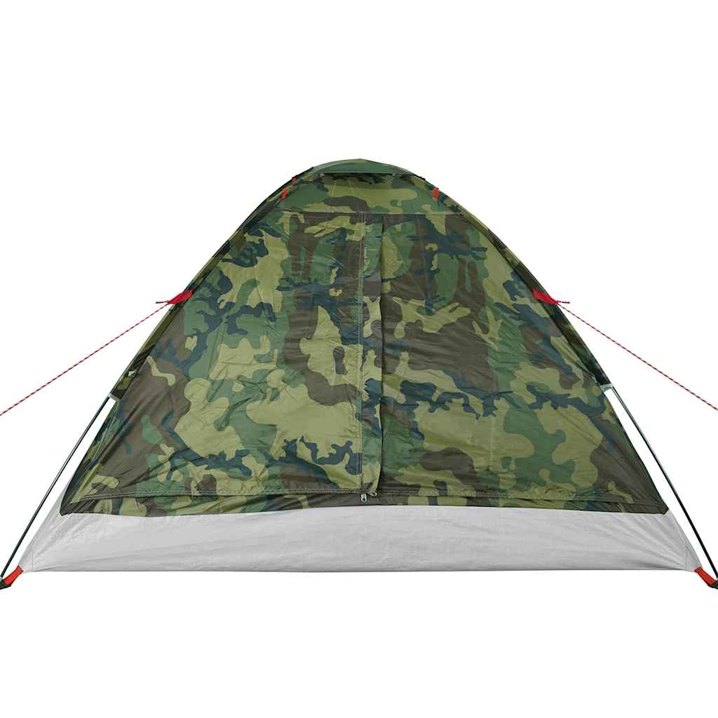 Kuppeltelt For Camping 4 Personer Kamuflasje Vanntett