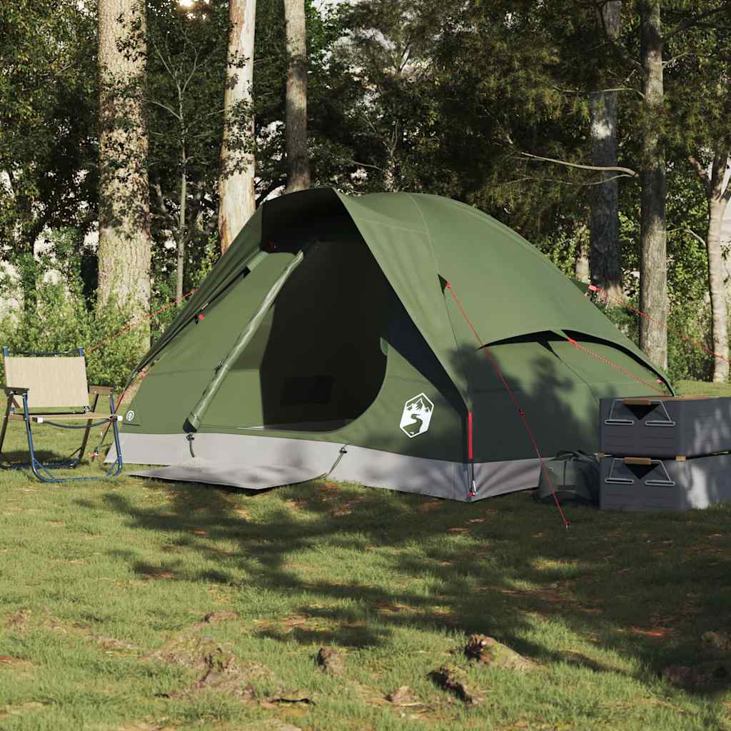 Kuppeltelt For Camping 2 Personer Olivengrønn Vanntett