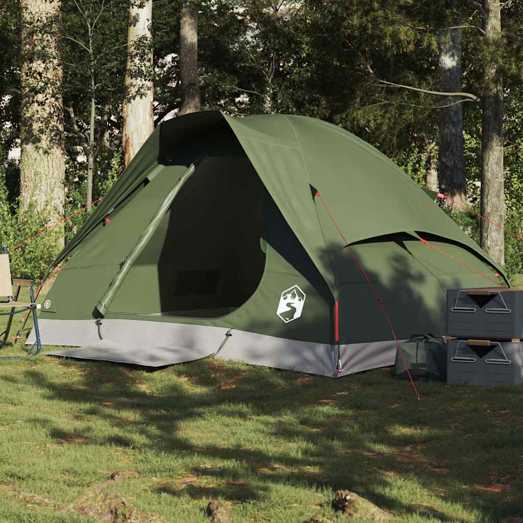 Kuppeltelt For Camping 2 Personer Olivengrønn Vanntett