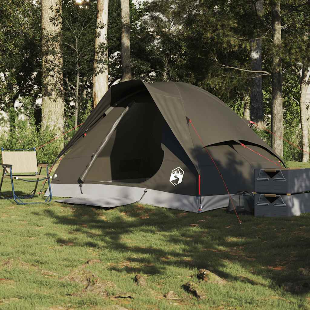 Kuppeltelt For Camping 2 Personer Brun Vanntett