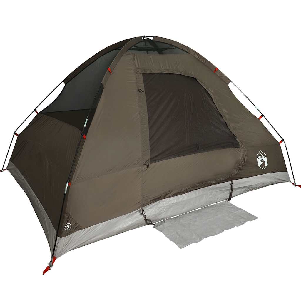Kuppeltelt For Camping 2 Personer Brun Vanntett