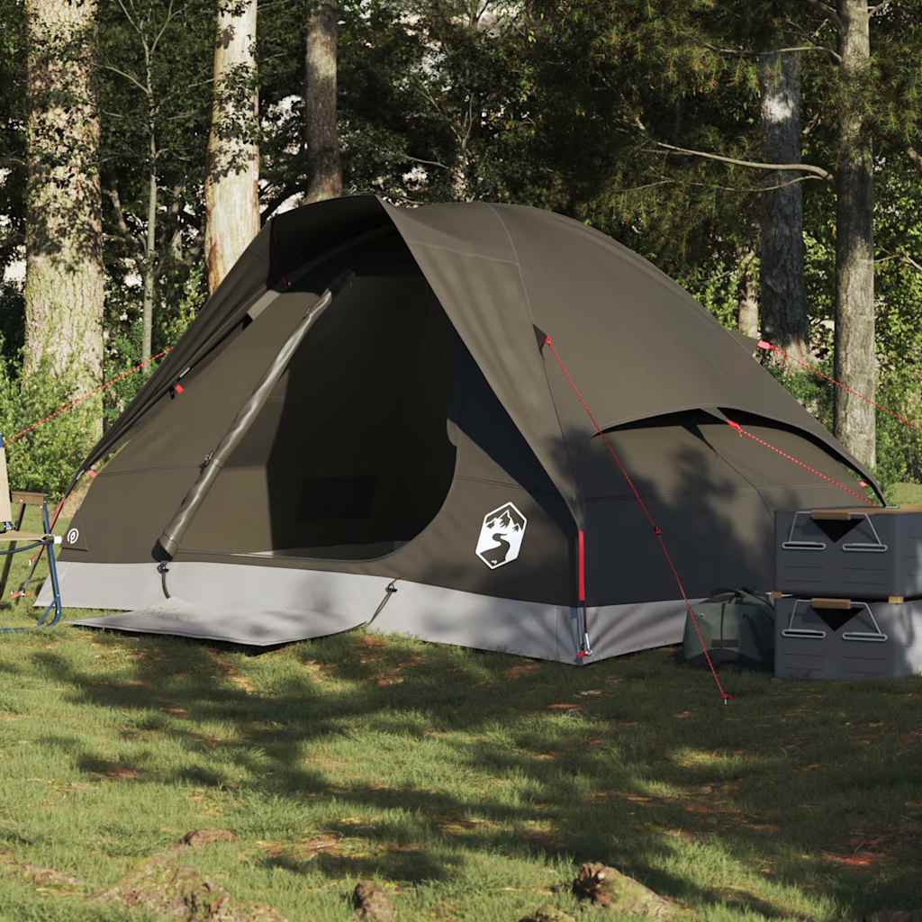 Kuppeltelt For Camping 2 Personer Brun Vanntett