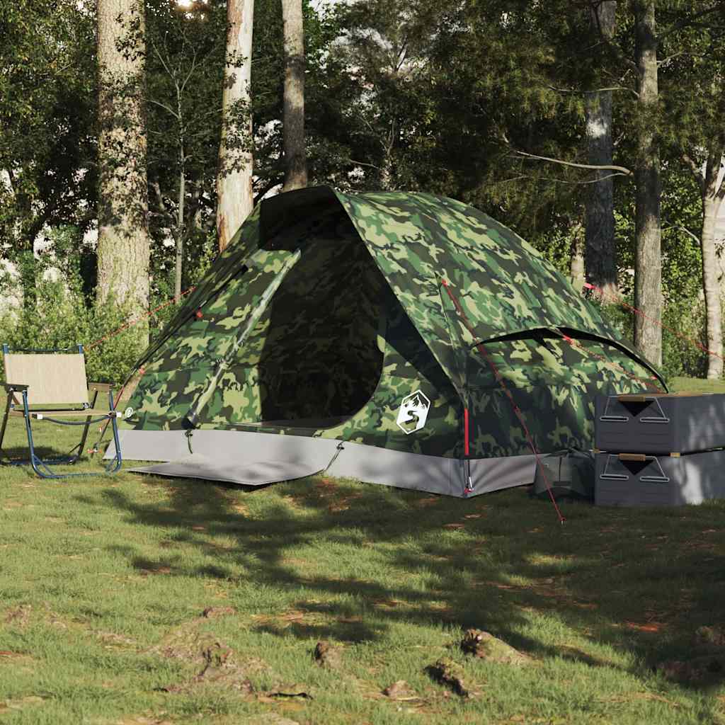 Kuppeltelt For Camping 2 Personer Kamuflasje Vanntett
