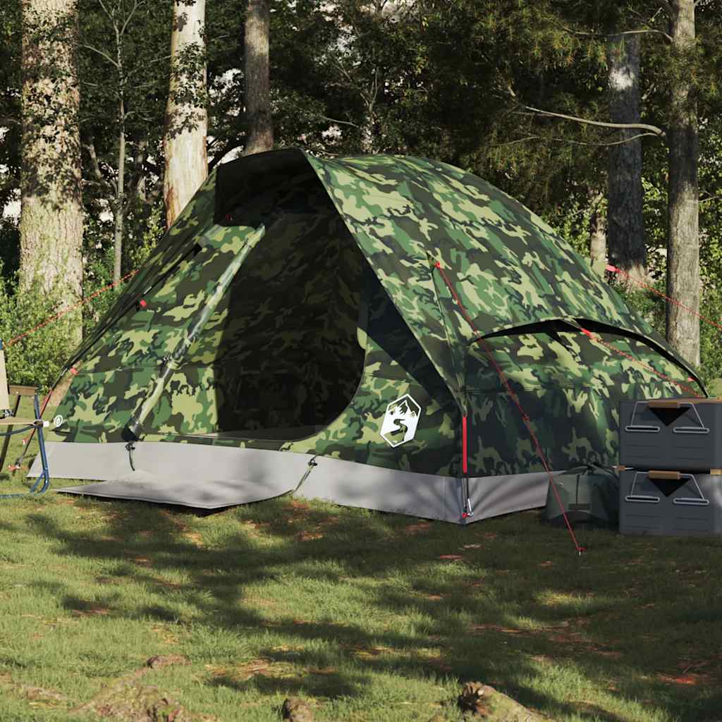 Kuppeltelt For Camping 2 Personer Kamuflasje Vanntett