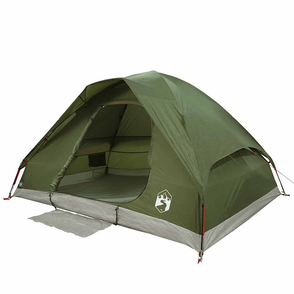 Kuppeltelt For Camping 4 Personer Olivengrønn Vanntett