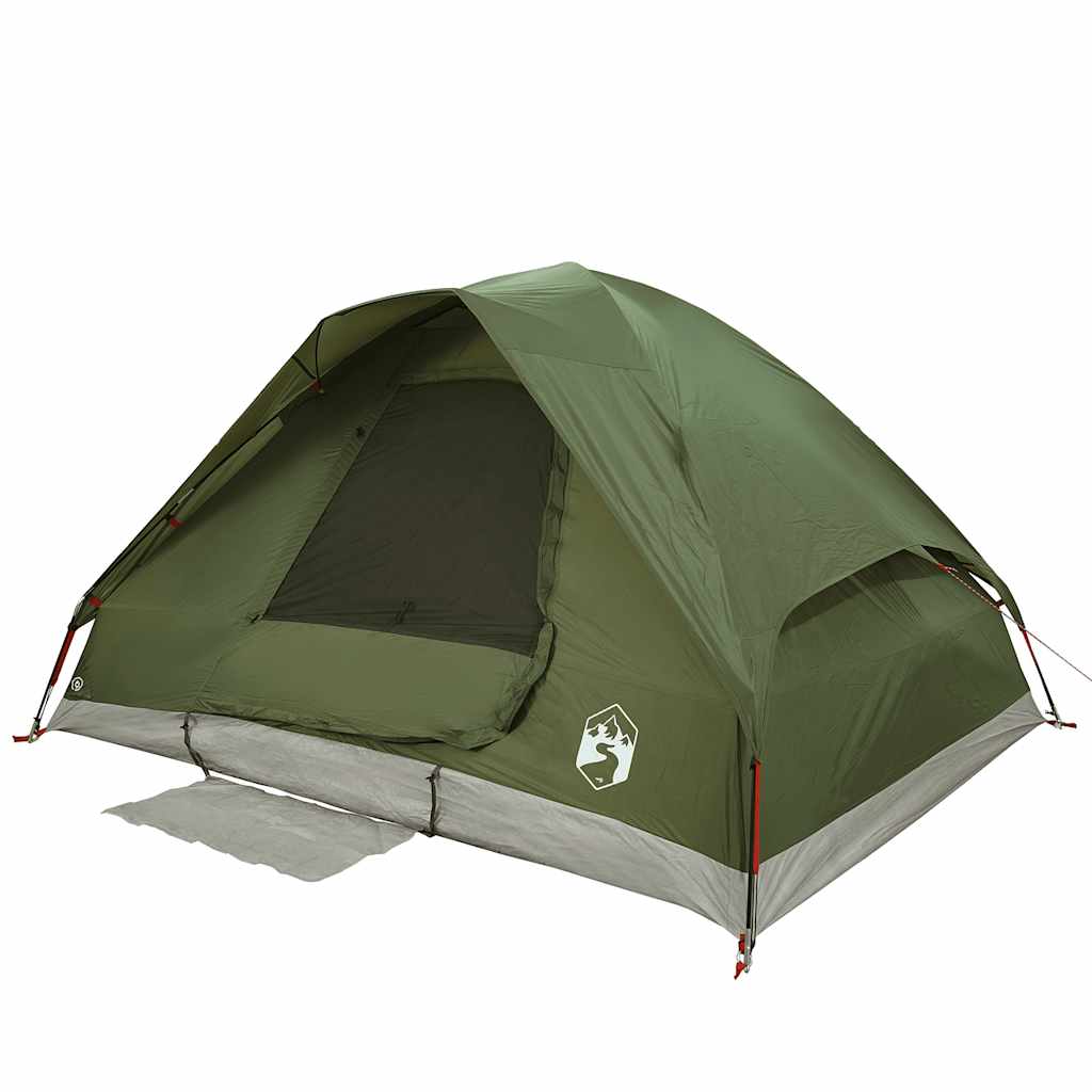 Kuppeltelt For Camping 4 Personer Olivengrønn Vanntett