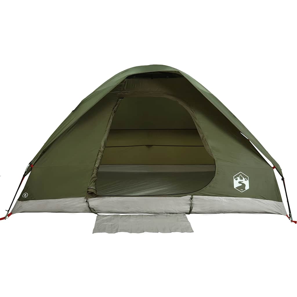 Kuppeltelt For Camping 4 Personer Olivengrønn Vanntett