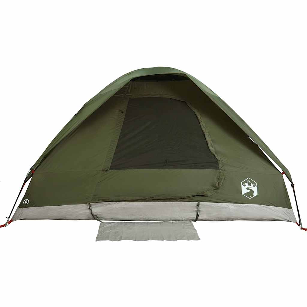 Kuppeltelt For Camping 4 Personer Olivengrønn Vanntett