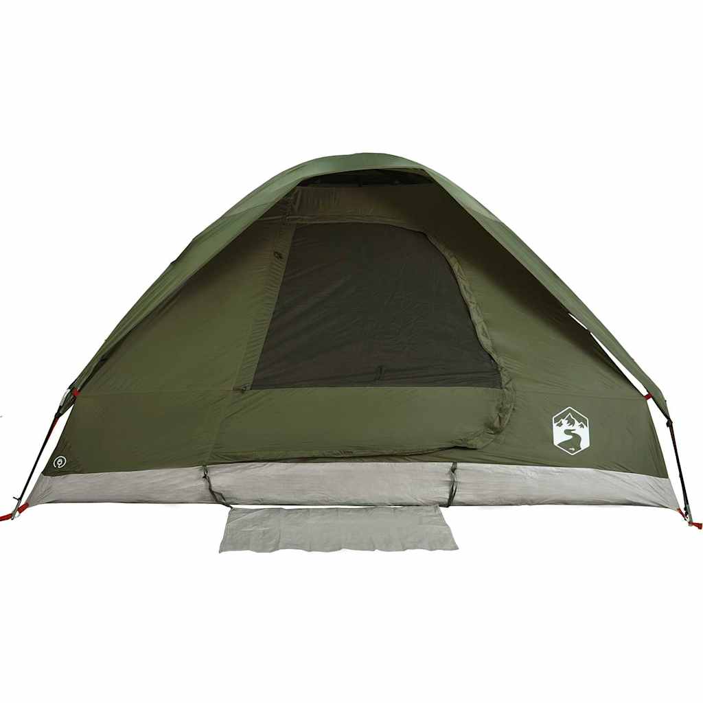 Kuppeltelt For Camping 6 Personer Olivengrønn Vanntett