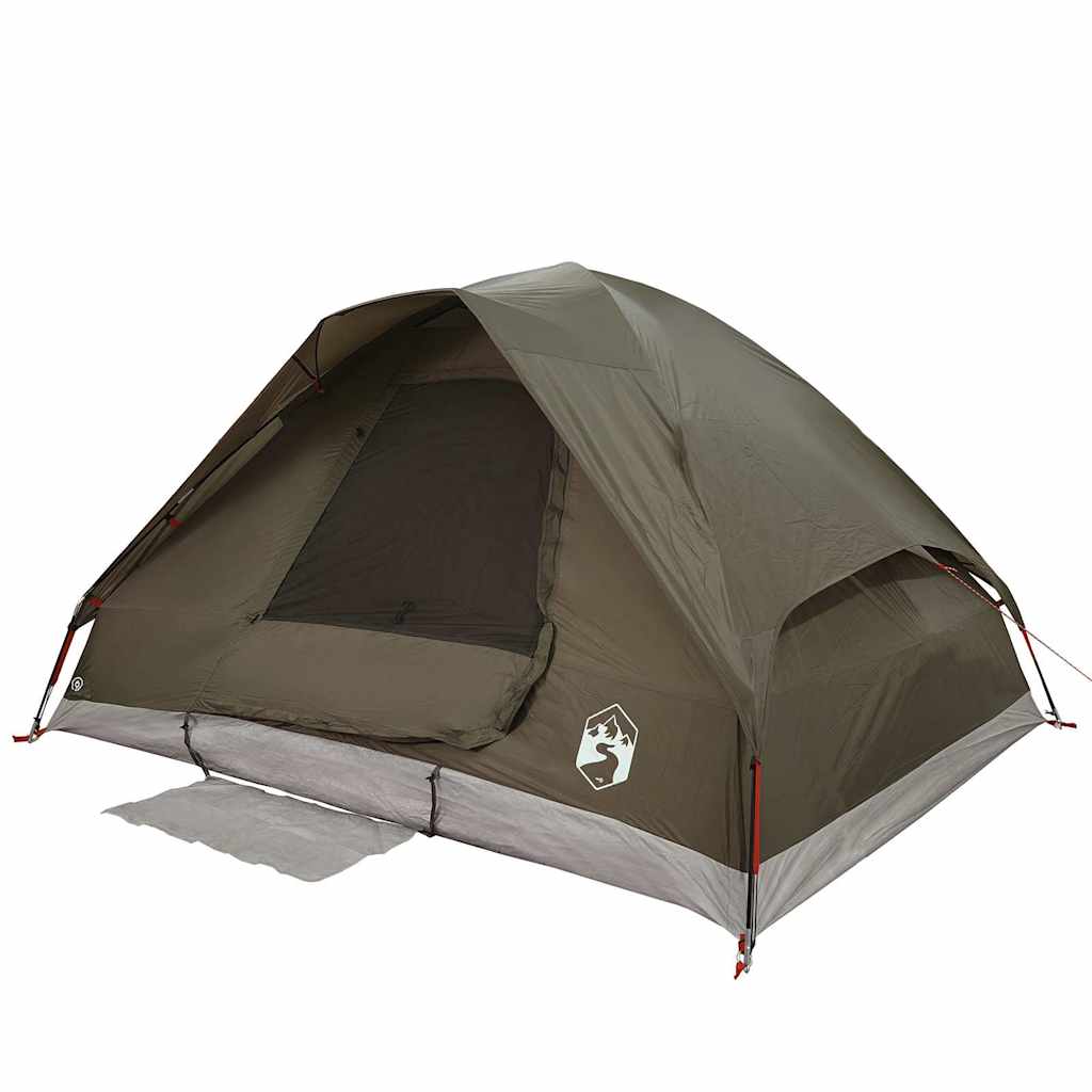 Kuppeltelt For Camping 6 Personer Brun Vanntett