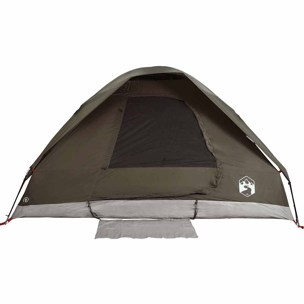 Kuppeltelt For Camping 6 Personer Brun Vanntett