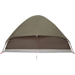 Kuppeltelt For Camping 6 Personer Brun Vanntett