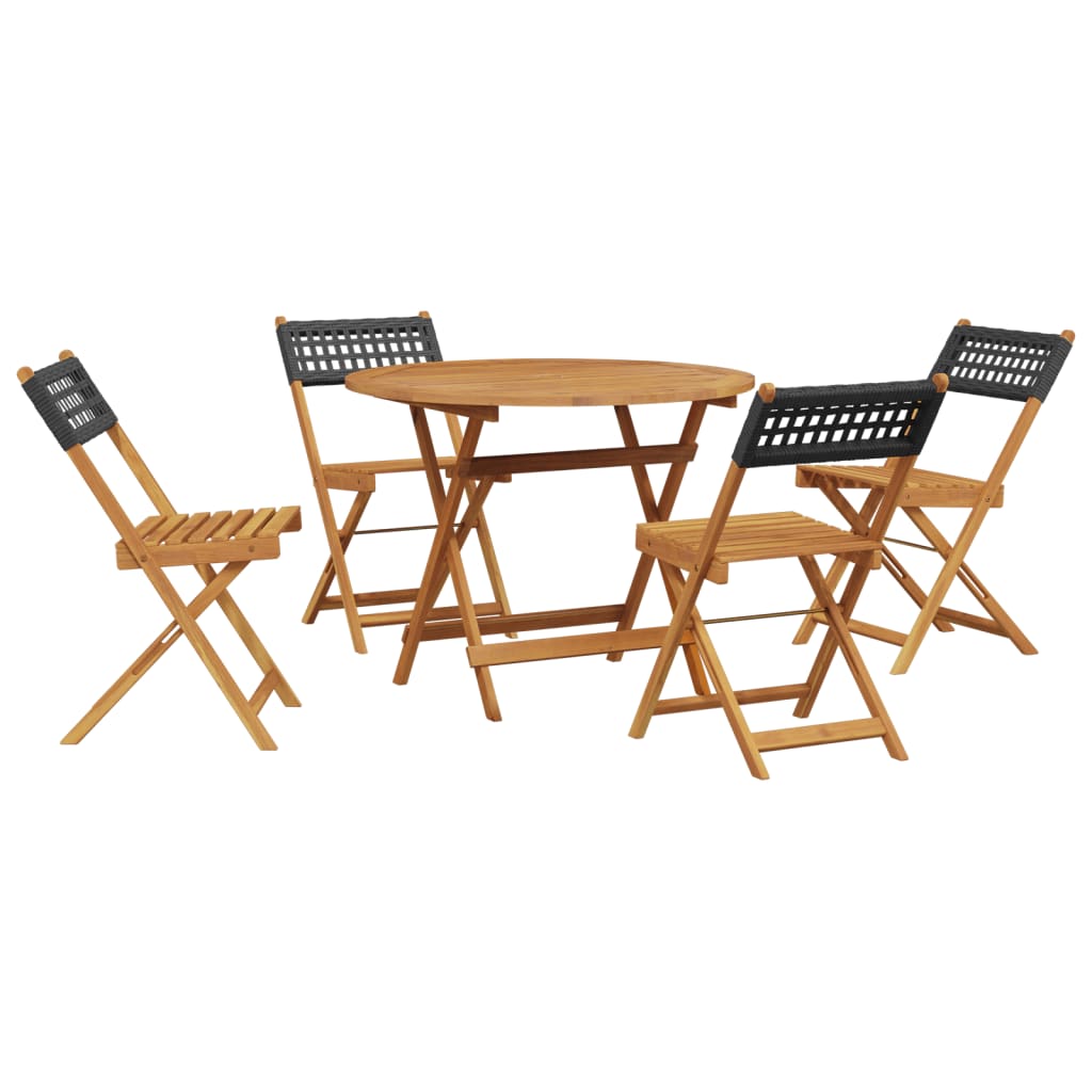 Hagespisegruppe 5 Deler Svart Polyrotting Og Heltre