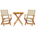 Bistrosett 3 Deler Beige Polyrotting Og Heltre