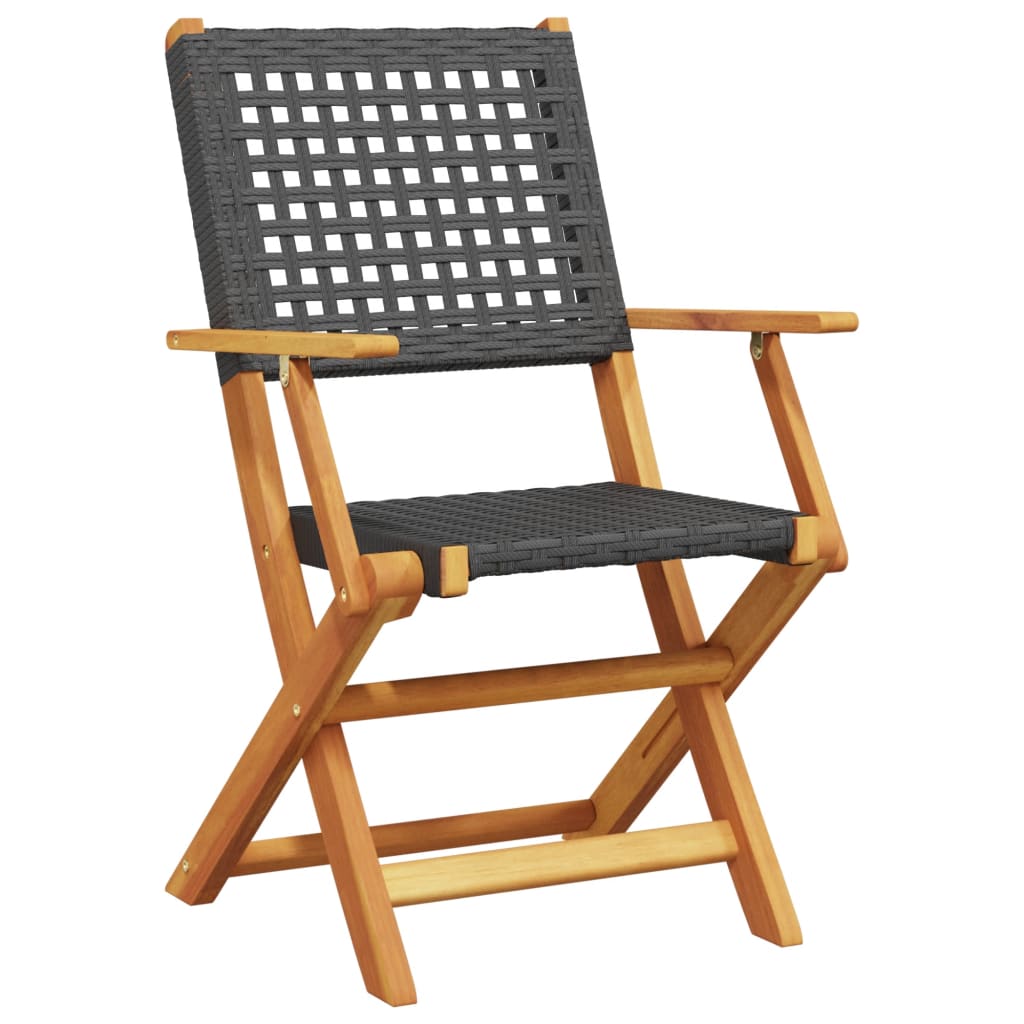 Hagespisegruppe 5 Deler Svart Polyrotting Og Heltre