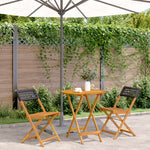 Bistrosett 3 Deler Svart Polyrotting Og Heltre