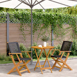 Bistrosett 3 Deler Svart Polyrotting Og Heltre