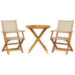 Bistrosett 3 Deler Beige Polyrotting Og Heltre