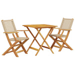 Bistrosett 3 Deler Beige Polyrotting Og Heltre