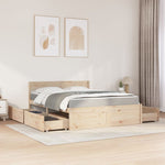 Seng Med Skuffer Og Madrass 140X200 Cm Heltre Furu