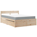 Seng Med Skuffer Og Madrass 120X200 Cm Heltre Furu