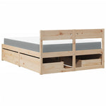 Seng Med Skuffer Og Madrass 120X200 Cm Heltre Furu