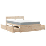 Seng Med Skuffer Og Madrass 120X200 Cm Heltre Furu