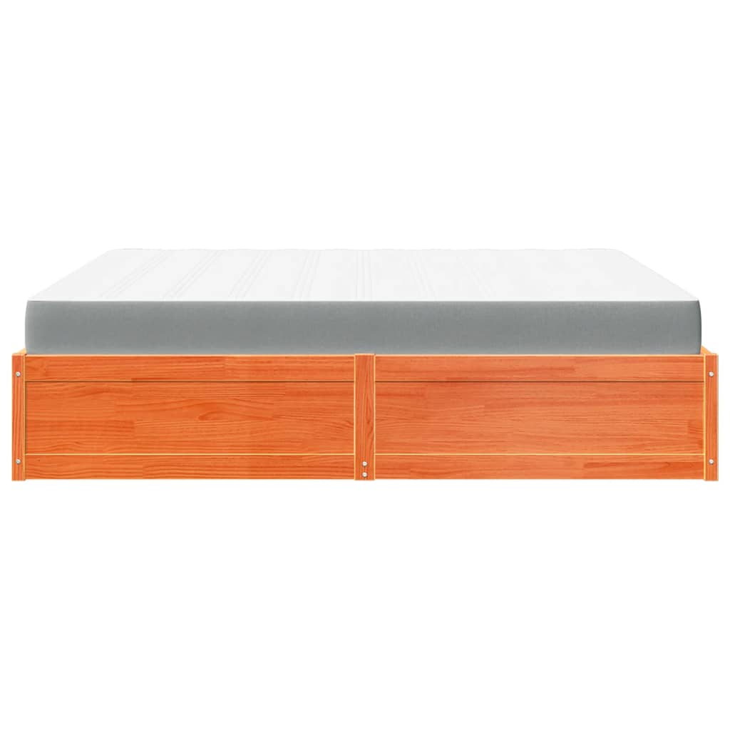 Seng Med Madrass Voksbrun 180X200 Cm Heltre Furu