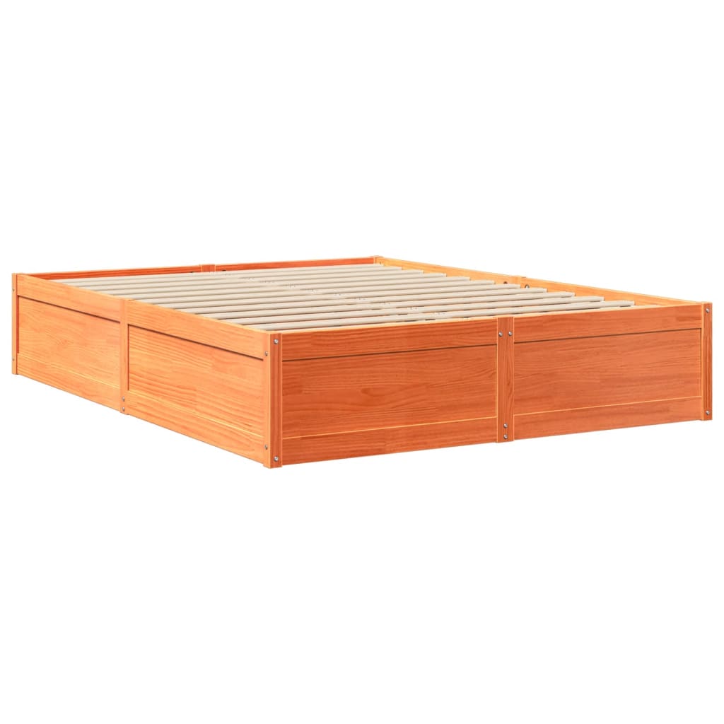 Seng Med Madrass Voksbrun 140X200 Cm Heltre Furu