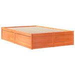 Seng Med Madrass Voksbrun 120X200 Cm Heltre Furu