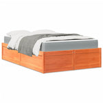 Seng Med Madrass Voksbrun 120X200 Cm Heltre Furu