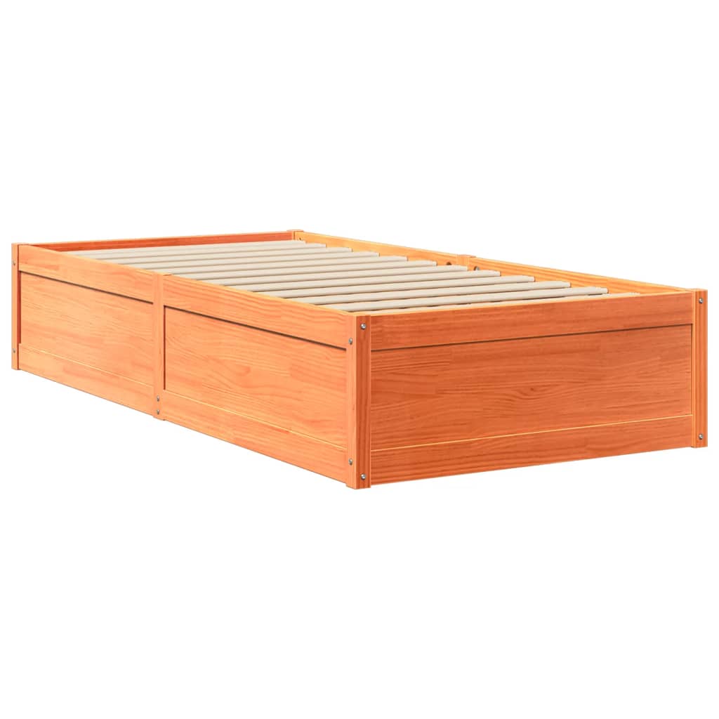 Seng Med Madrass Voksbrun 100X200 Cm Heltre Furu