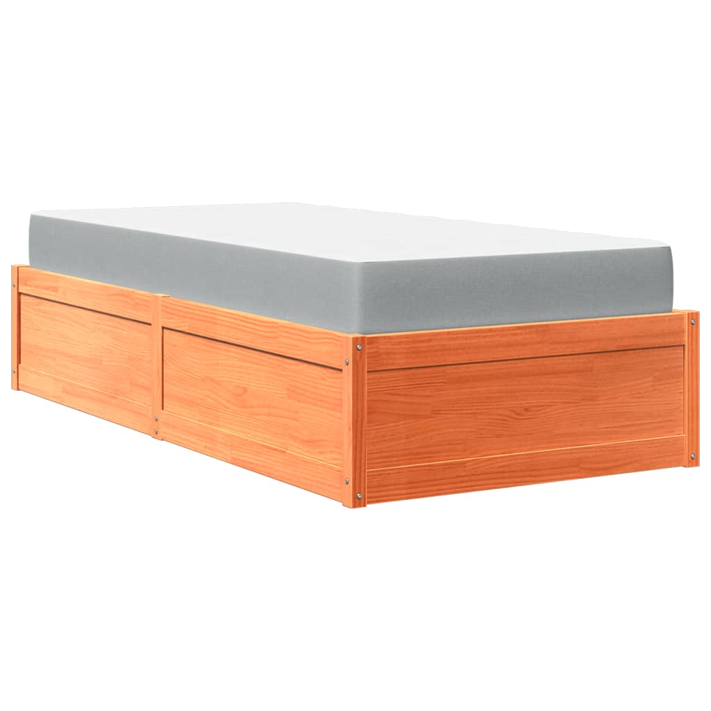 Seng Med Madrass Voksbrun 100X200 Cm Heltre Furu
