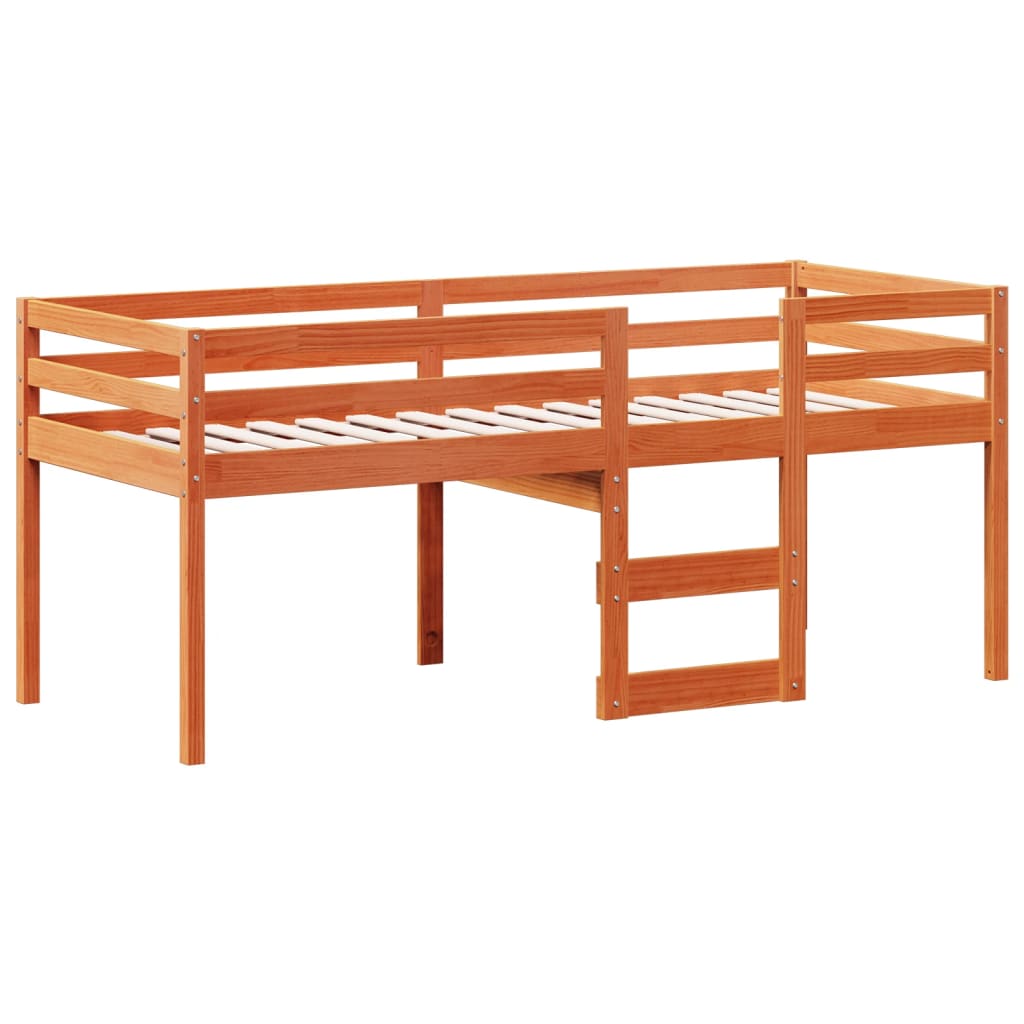 Høyseng Med Tak Voksbrun 90X190 Cm Heltre Furu