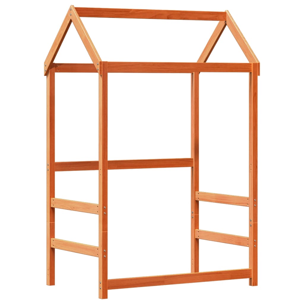 Sett Med Seng Og Benk Med Tak Voksbrun 100X200 Cm Heltre Furu