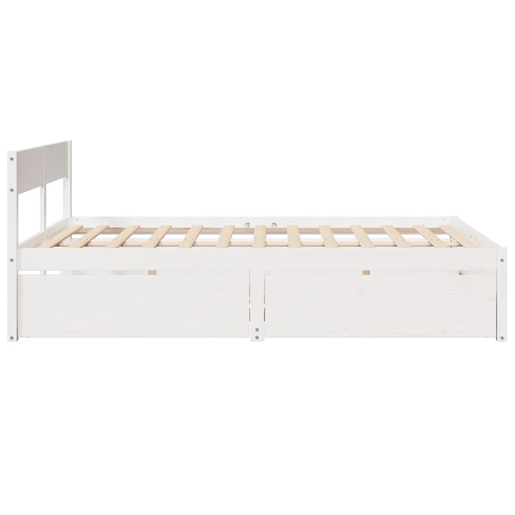 Sengeramme Uten Madrass Hvit 140X200 Cm Heltre Furu
