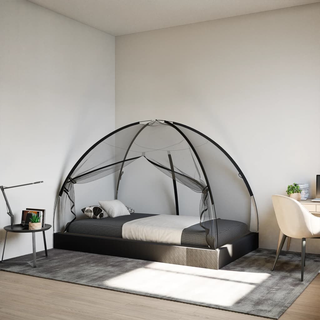 Mongolsk Myggnett Med Dører 220 Netting Svart 200X120X130 Cm