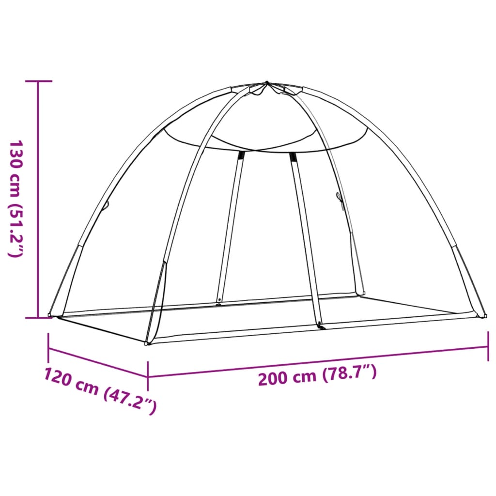 Mongolsk Myggnett Med Dører 220 Netting Svart 200X120X130 Cm