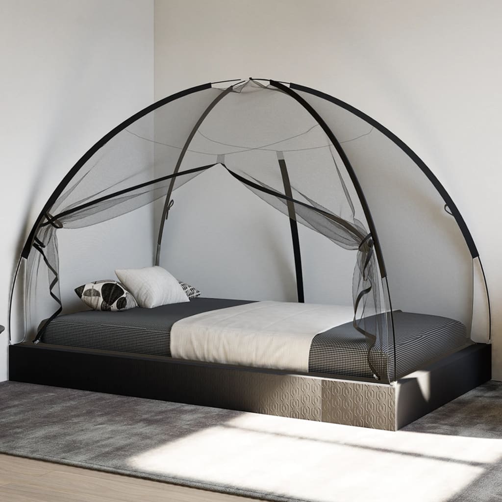 Mongolsk Myggnett Med Dører 220 Netting Svart 200X120X130 Cm