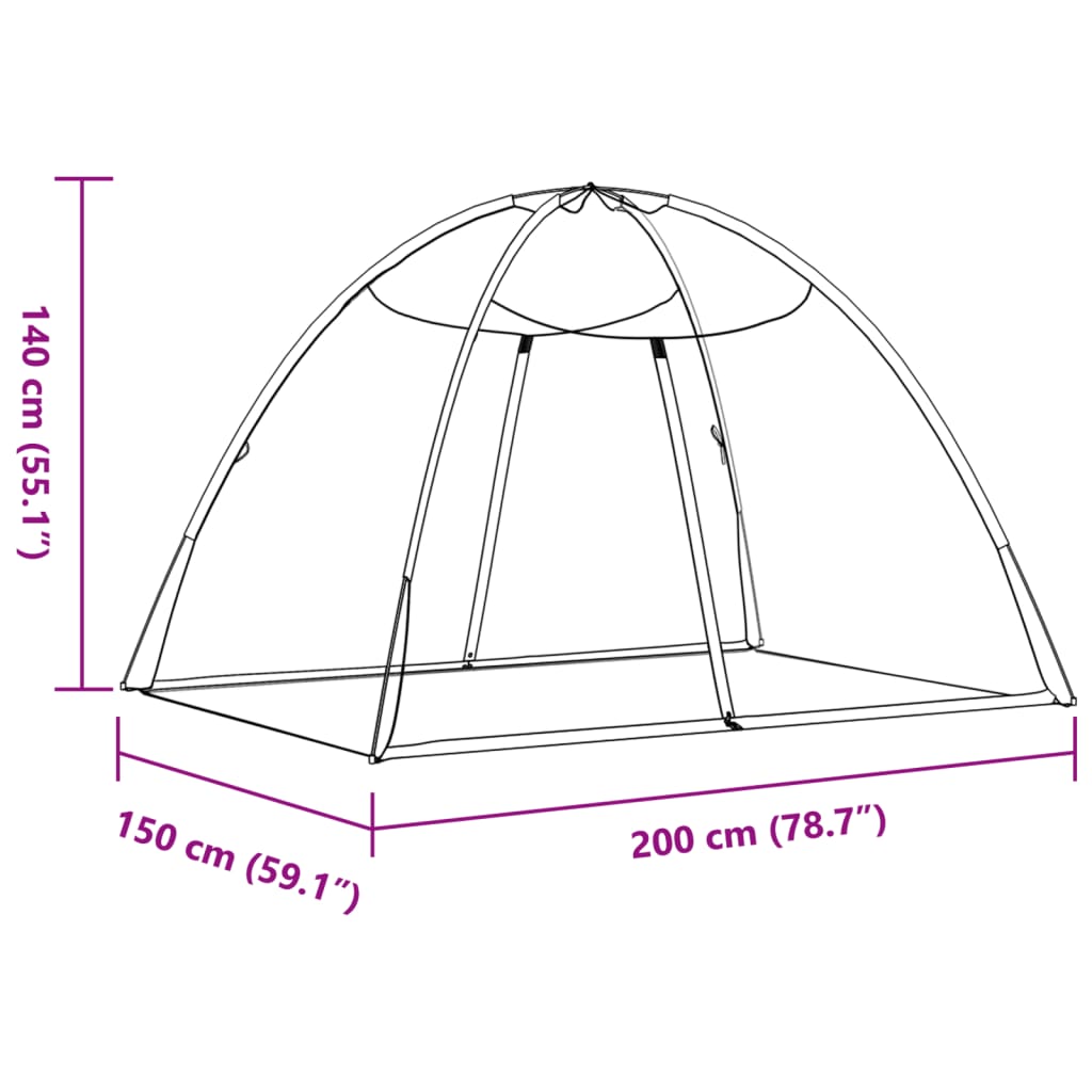 Mongolsk Myggnett Med Dører 220 Netting Svart 200X150X140 Cm