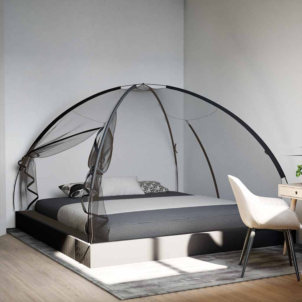 Mongolsk Myggnett Med Dører 220 Netting Svart 200X200X135 Cm