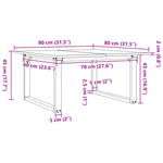 Salongbord O-Ramme 80X80X45 Cm Heltre Furu Og Stål