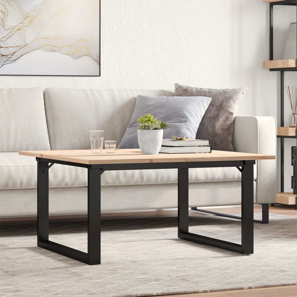 Salongbord O-Ramme 80X80X45 Cm Heltre Furu Og Stål