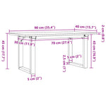 Salongbord O-Ramme 90X40X45 Cm Heltre Furu Og Stål