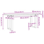 Salongbord O-Ramme 110X40X45 Cm Heltre Furu Og Stål