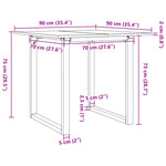 Spisebord O-Ramme 90X90X75 Cm Heltre Furu Og Stål