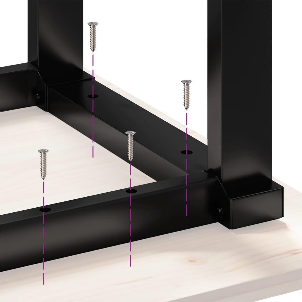 Spisebordo-Ramme 100X50X75 Cm Heltre Furu Og Stål