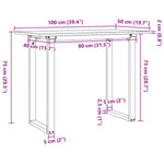 Spisebordo-Ramme 100X50X75 Cm Heltre Furu Og Stål
