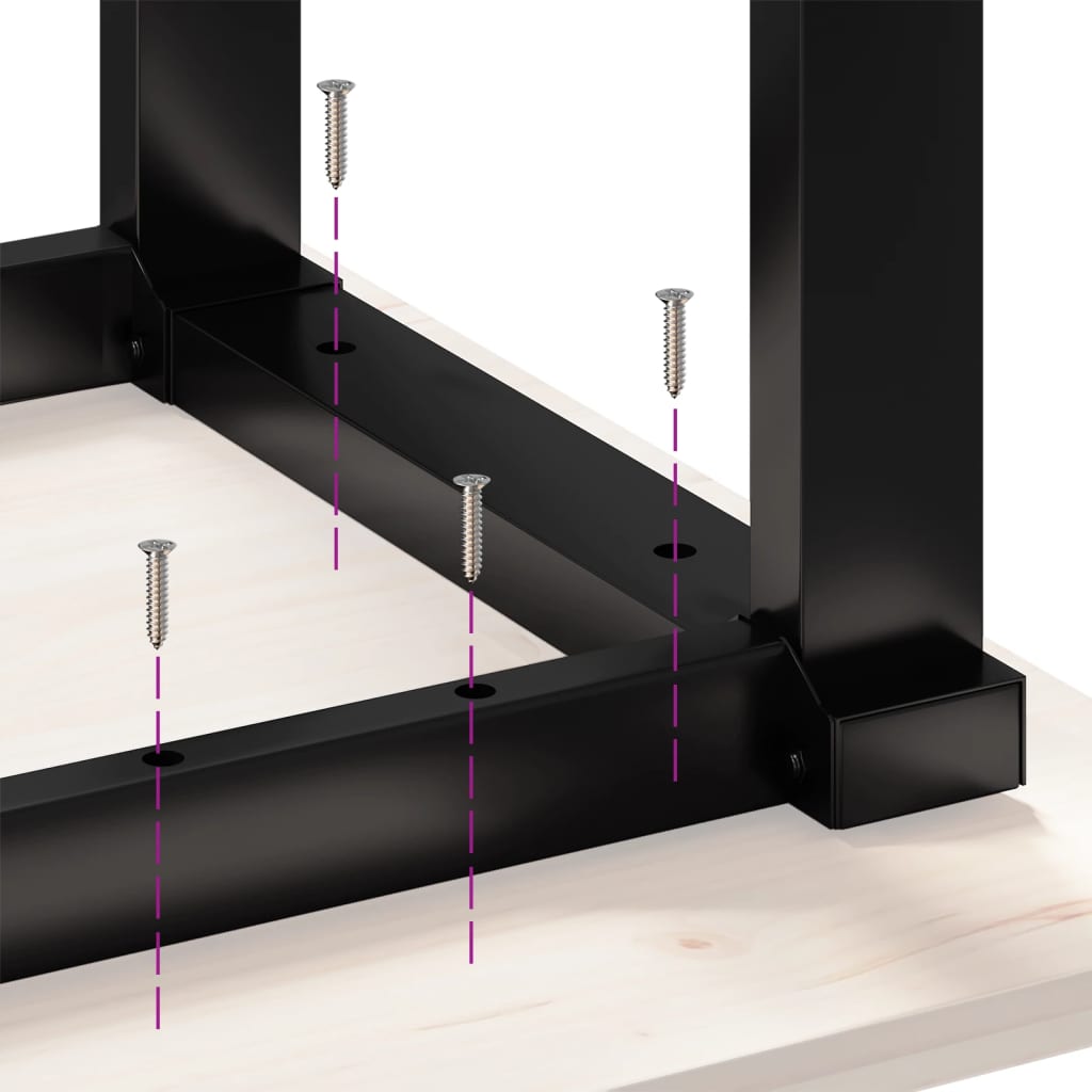Spisebord O-Ramme 160X80X75 Cm Heltre Furu Og Stål