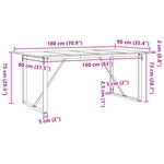 Spisebord O-Ramme 180X90X75 Cm Heltre Furu Og Stål